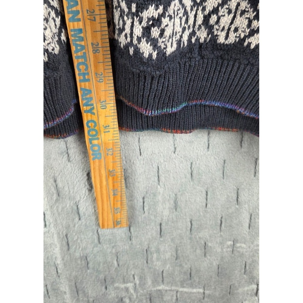 Vintage Alexander Julian Colours Sweater Men's XL Blue Geometric Striped - Picture 6 of 6